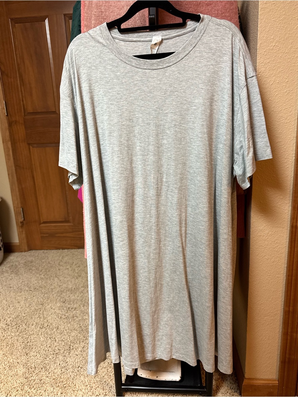 lululemon athletica Heather Gray Short Sleeve Crew Tee Dress